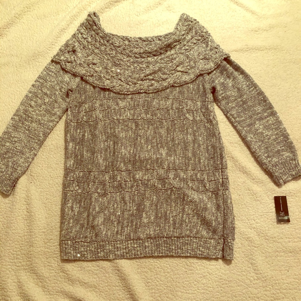 INC Large Pull Over Off the Shoulder Sweater